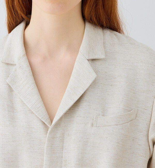 GALERIE VIE「スムースリネン オープンカラージャンプスーツ」|オールインワン|