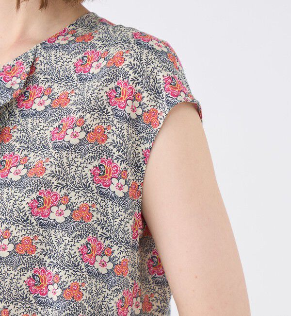 SOULEIADO「レーヨンプリント アシンメトリーフリルブラウス」|シャツ・ブラウス|