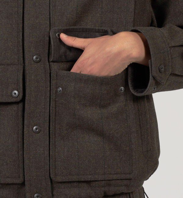 TOMORROWLAND MENS「ウールメルトンストライプ ショートブルゾン」|ブルゾン・スタジャン|