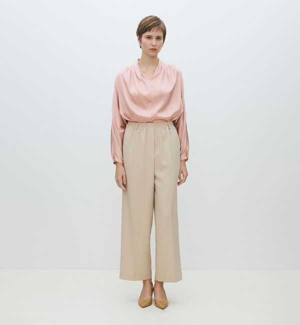 TOMORROWLAND collection「ウォッシャブルサテン ドレープブラウス」|シャツ・ブラウス|