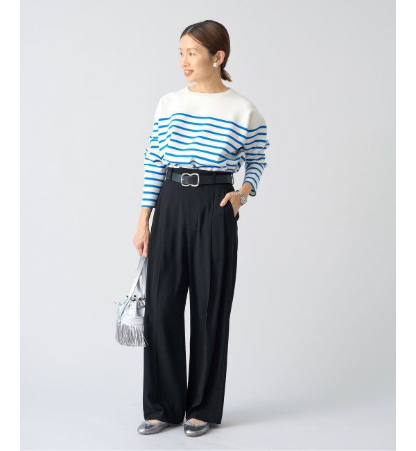 IENA「《追加2》TA/PL ジョーゼットタックワイドパンツ」|スラックス|