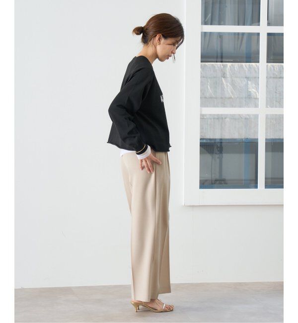 IENA「《追加2》TA/PL ジョーゼットタックワイドパンツ」|スラックス|