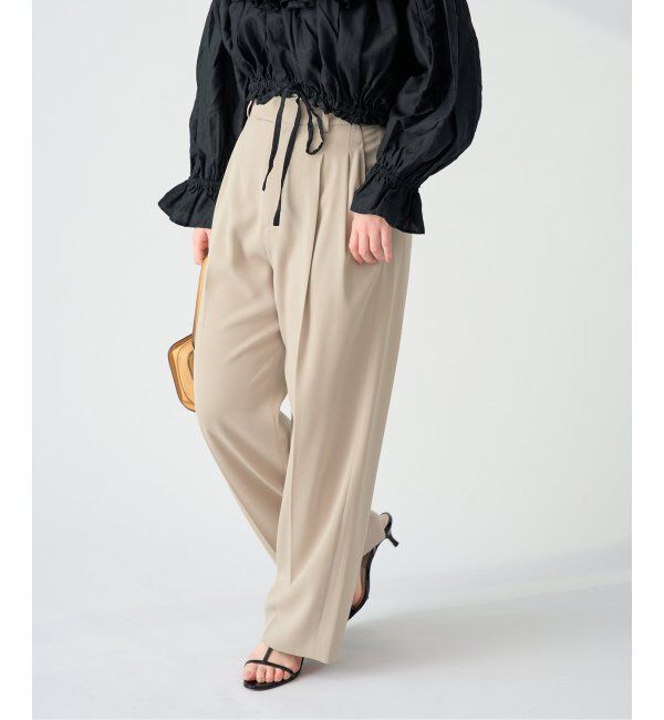 IENA「《追加2》TA/PL ジョーゼットタックワイドパンツ」|スラックス|