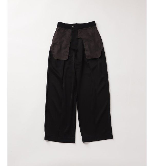 IENA「《追加2》TA/PL ジョーゼットタックワイドパンツ」|スラックス|