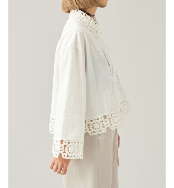 IENA LA BOUCLE「IENA LA BOUCLE エンブロイダリーレースコンビシャツ」|シャツ・ブラウス|