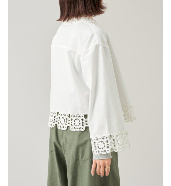 IENA LA BOUCLE「IENA LA BOUCLE エンブロイダリーレースコンビシャツ」|シャツ・ブラウス|