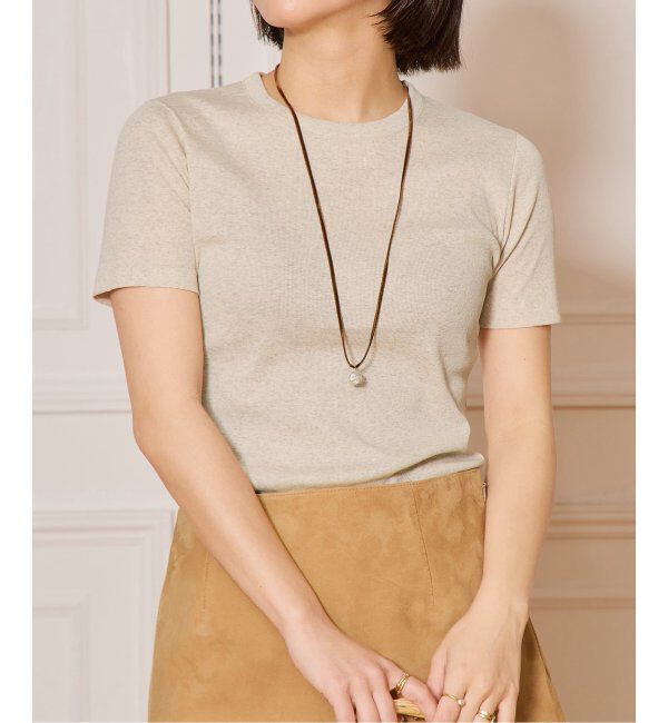 IENA LA BOUCLE「IENA LA BOUCLE ライトリブハーフスリーブプルオーバー」|Tシャツ・カットソー|