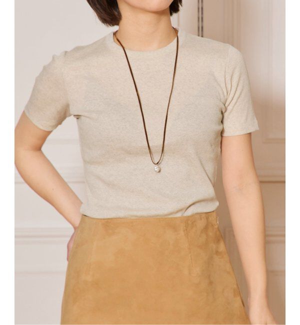 IENA LA BOUCLE「IENA LA BOUCLE ライトリブハーフスリーブプルオーバー」|Tシャツ・カットソー|