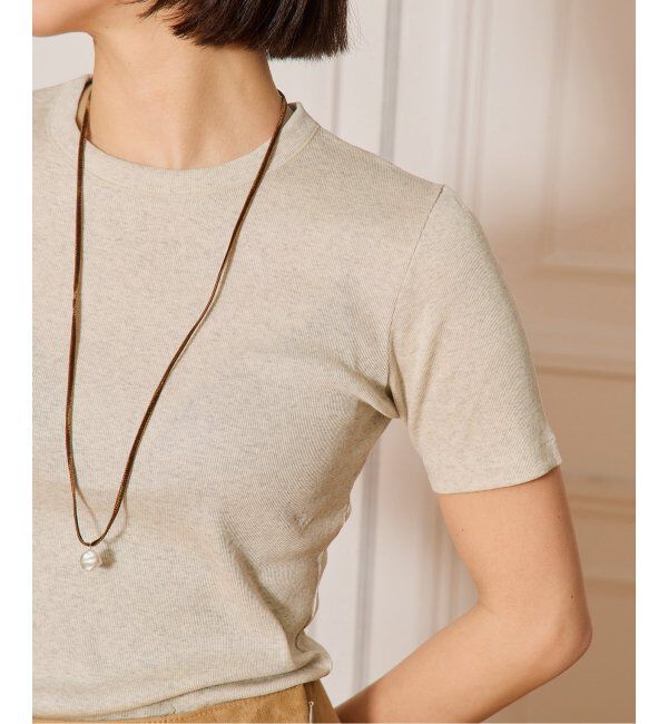 IENA LA BOUCLE「IENA LA BOUCLE ライトリブハーフスリーブプルオーバー」|Tシャツ・カットソー|