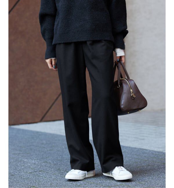 SLOBE IENA「《3サイズ展開/WEB限定/追加》ウール混ドロストイージースラックス」|スラックス|