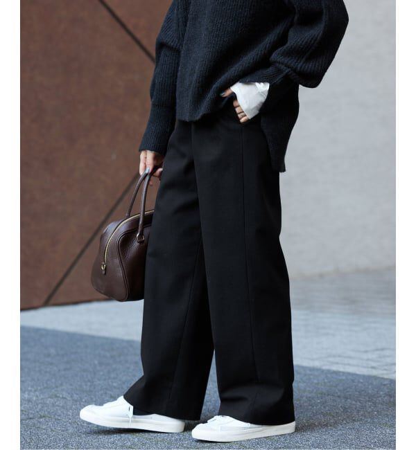 SLOBE IENA「《3サイズ展開/WEB限定/追加》ウール混ドロストイージースラックス」|スラックス|