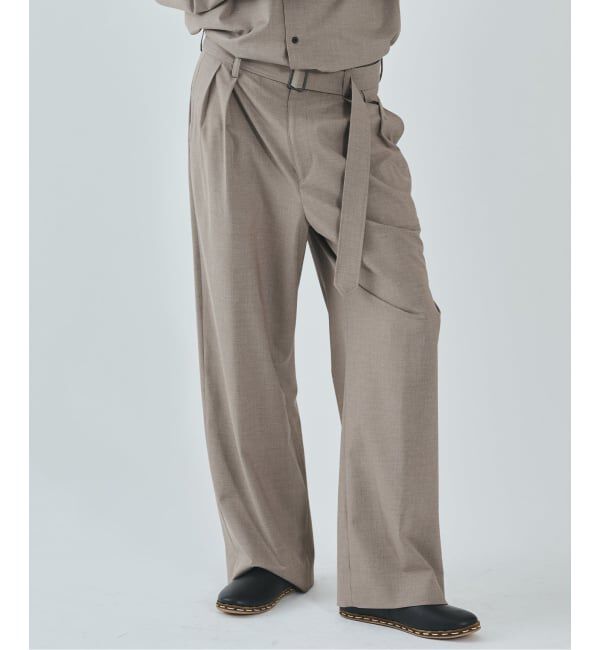 EDIFICE「《予約》2WAY トロピカル ベルテッド パンツ」|スラックス|ベージュ