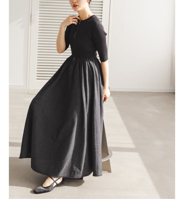 NOBLE「《予約》フロントジップドッキングワンピース」|ワンピース|