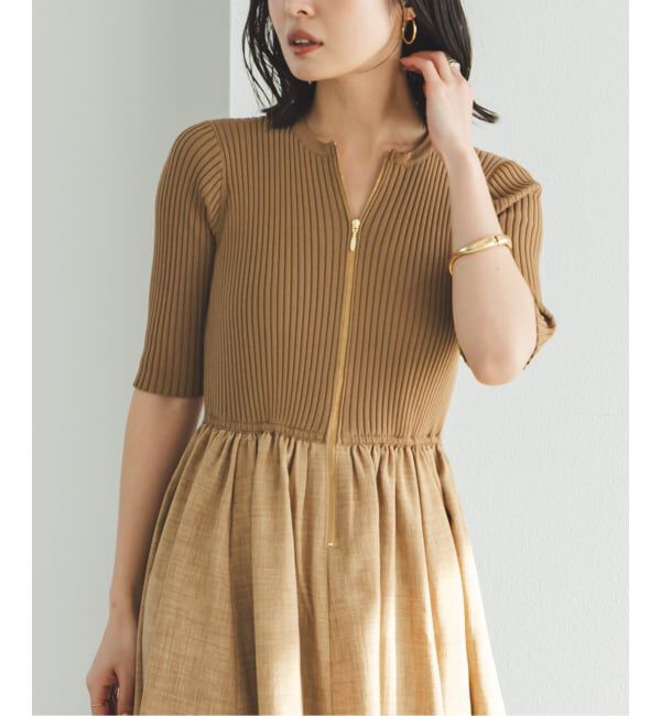 NOBLE「《予約》フロントジップドッキングワンピース」|ワンピース|