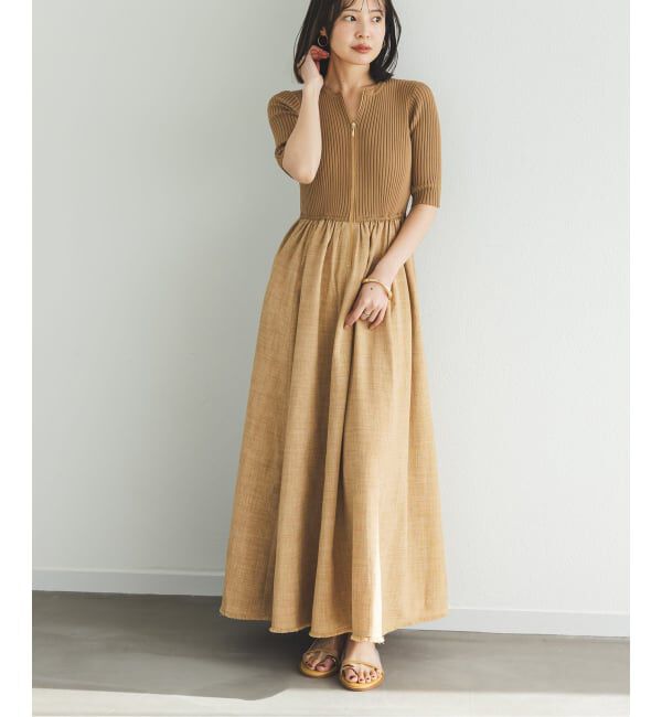 NOBLE「《予約》フロントジップドッキングワンピース」|ワンピース|