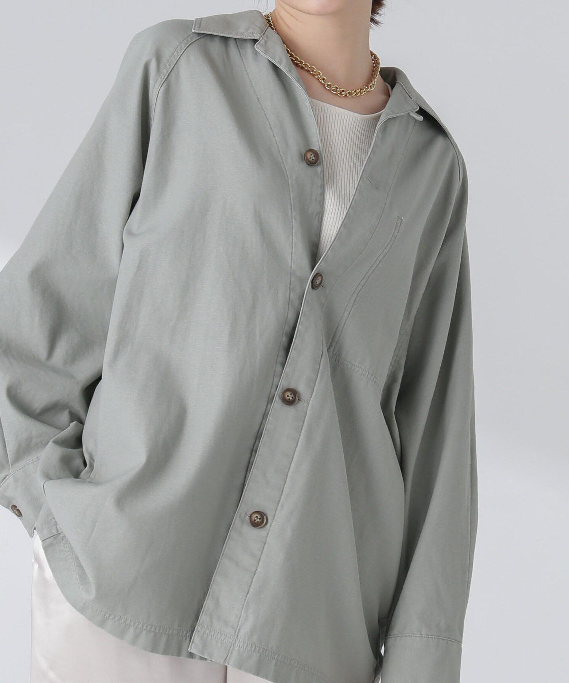 nano･universe「コットンシャツジャケット」|その他|L.カーキ1