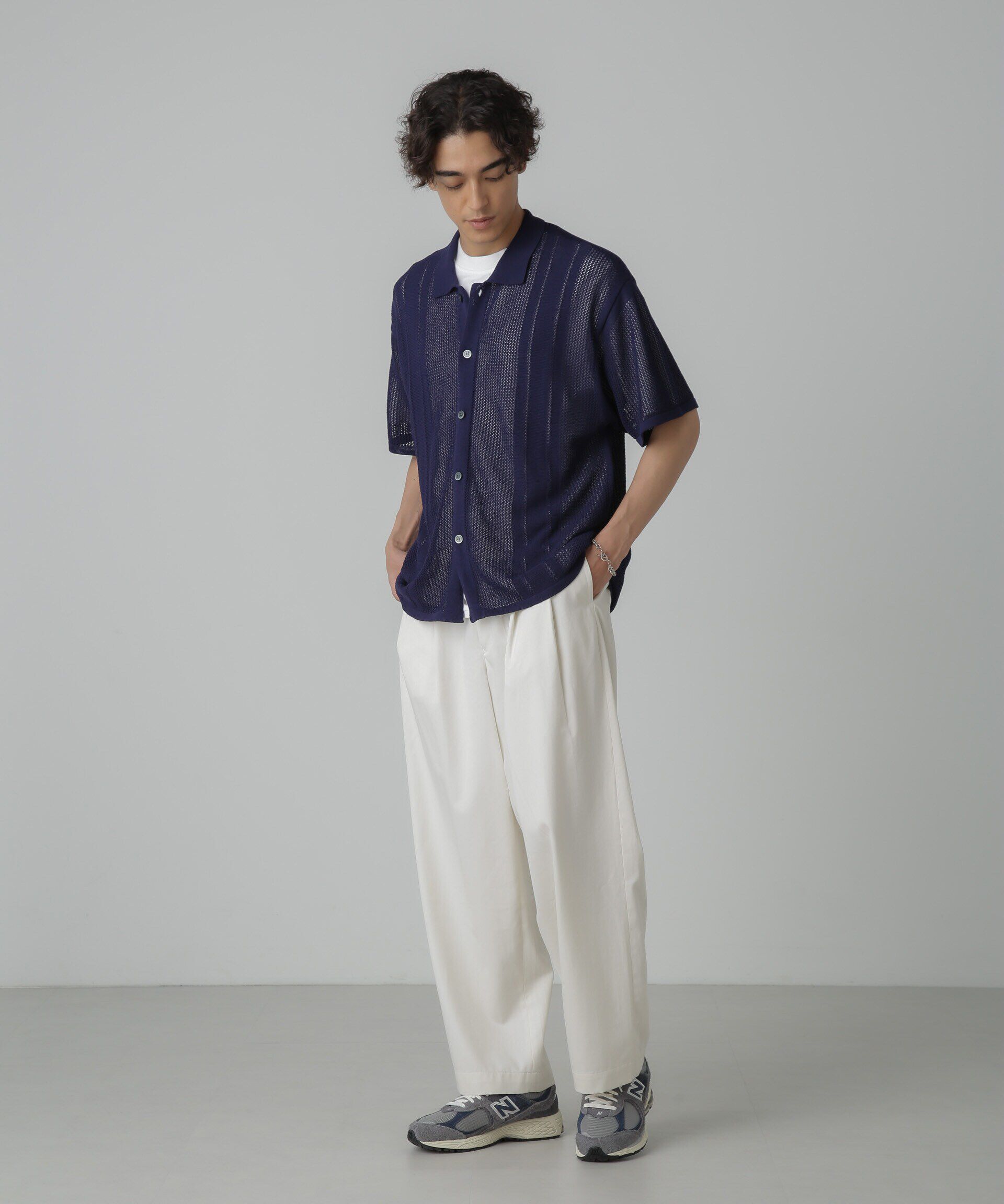 nano･universe「ドライタッチニットシャツ 半袖」|シャツ・ブラウス|