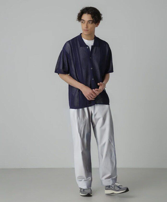 nano･universe「ドライタッチニットシャツ 半袖」|シャツ・ブラウス|