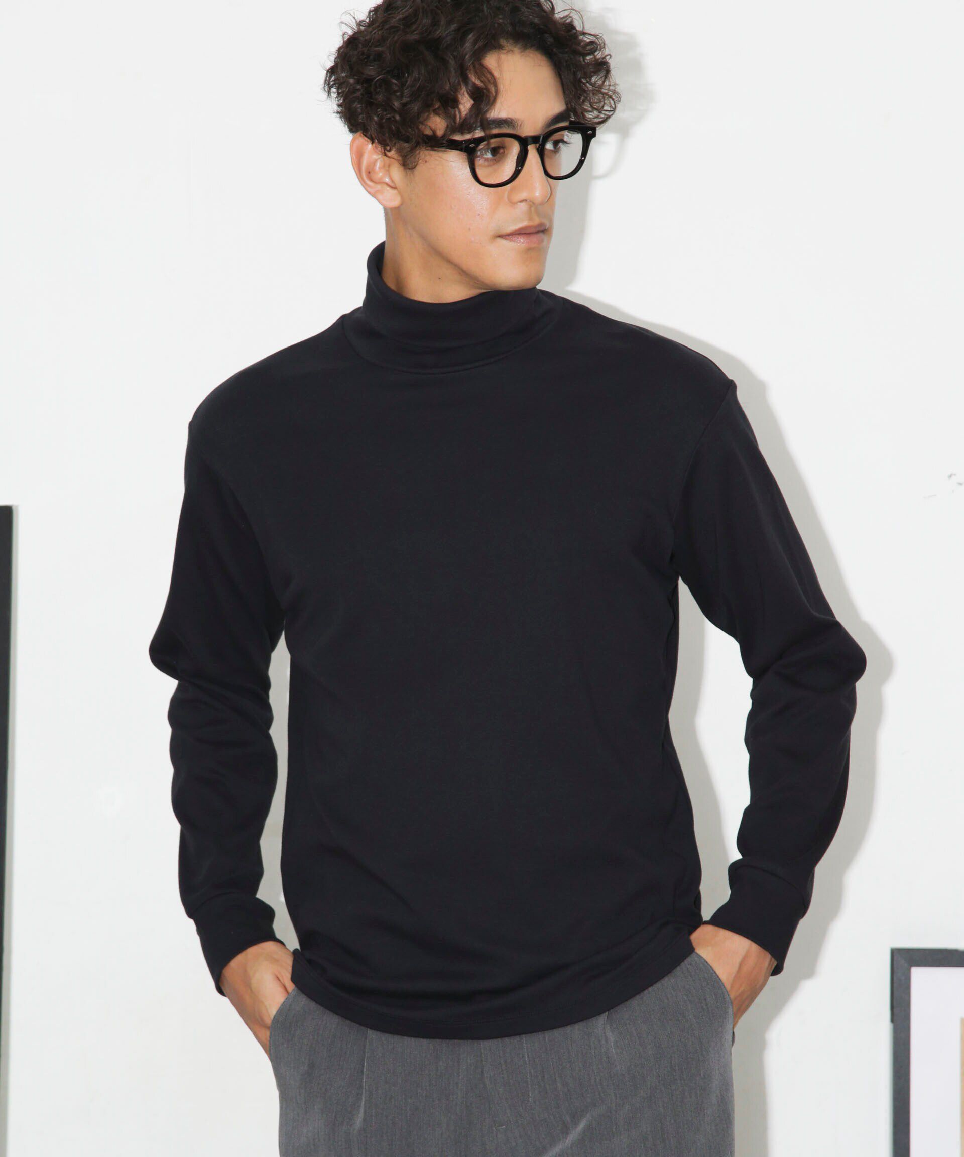 nano･universe「Anti Soaked(R) 汗染み防止 スムースタートルネックTシャツ 長袖」|Tシャツ・カットソー|