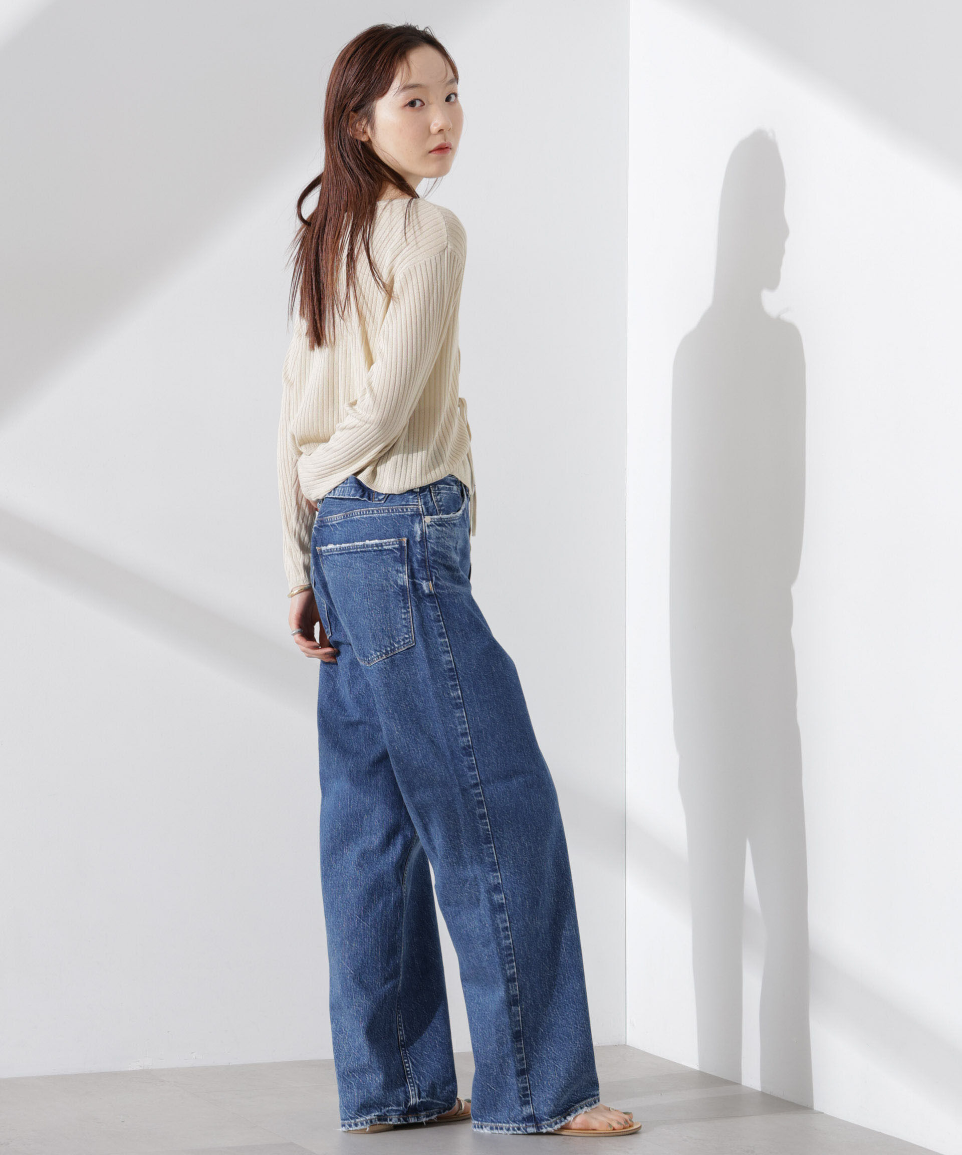 nano･universe「前後2wayリボン開きカーディガン」|ニット・セーター|