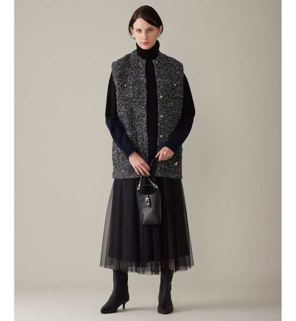 自由区「ツイード調ニット ジレ」|ベスト・ジレ|