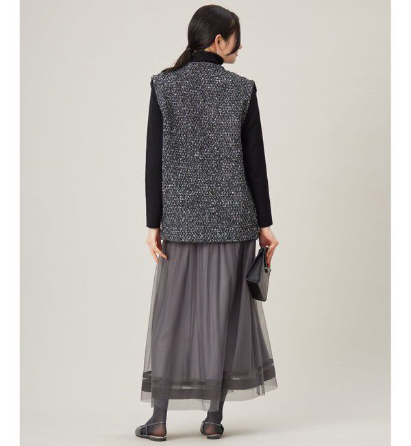 自由区「ツイード調ニット ジレ」|ベスト・ジレ|