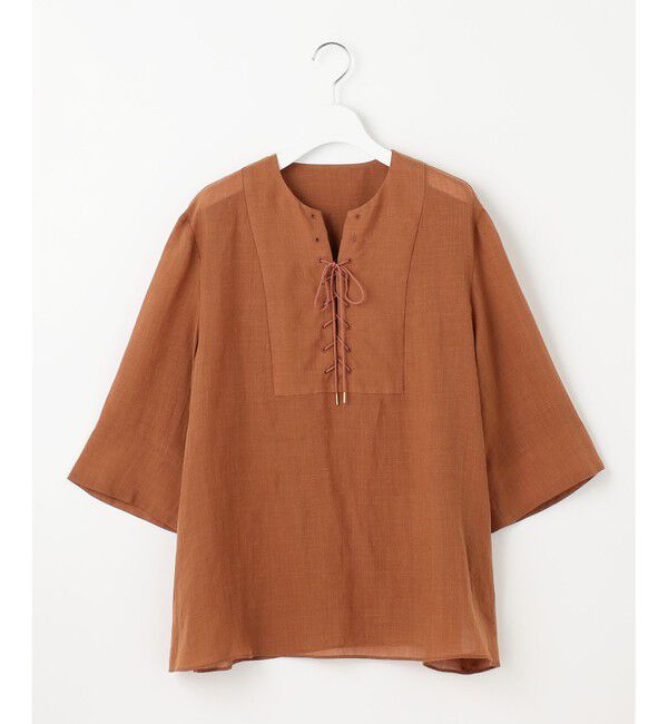 自由区「【カタログ掲載・接触冷感・洗える】ラミーローンプルオーバー ブラウス」|シャツ・ブラウス|