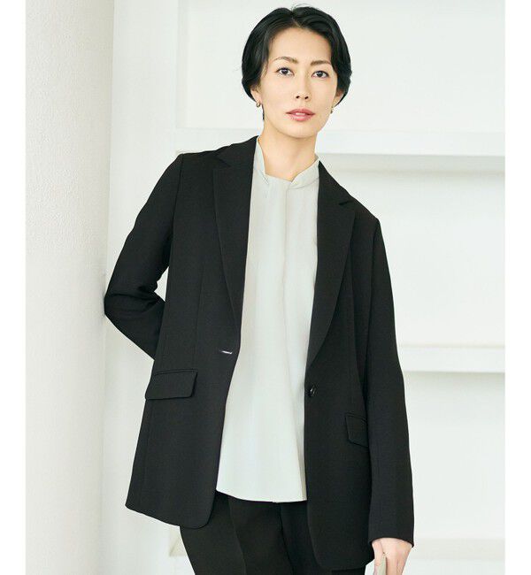 自由区「【カタログ掲載・セットアップ対応】トリアセダブルクロステーラード ジャケット」|テーラードジャケット|ブラック