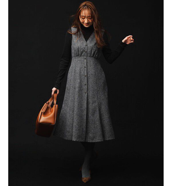 ANY SIS「【洗える】ツイーディマーメイド ジャンパースカート」|ジャンパースカート|