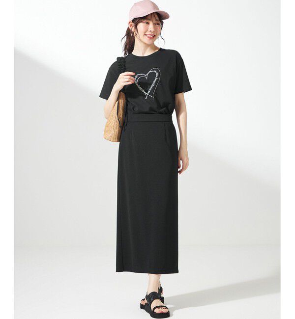 ANY SIS「【UVケア ・ストレッチ・洗える】2WAYジョーゼットジャージーナロー スカート」|スカート|