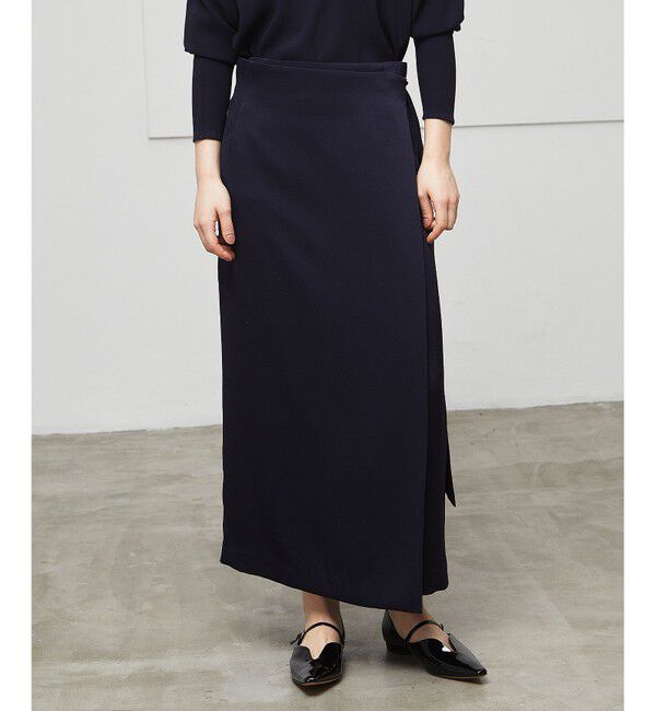 BEIGE,「FLEUR / ラップスカート」|スカート|Navy