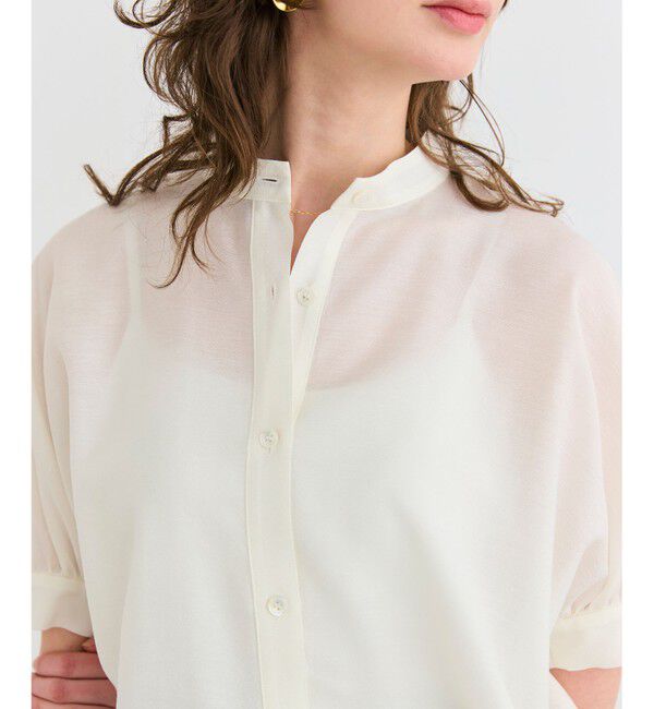 BEIGE,「【洗える】AMARYLLIS / シアーパフオーバーサイズブラウス」|シャツ・ブラウス|