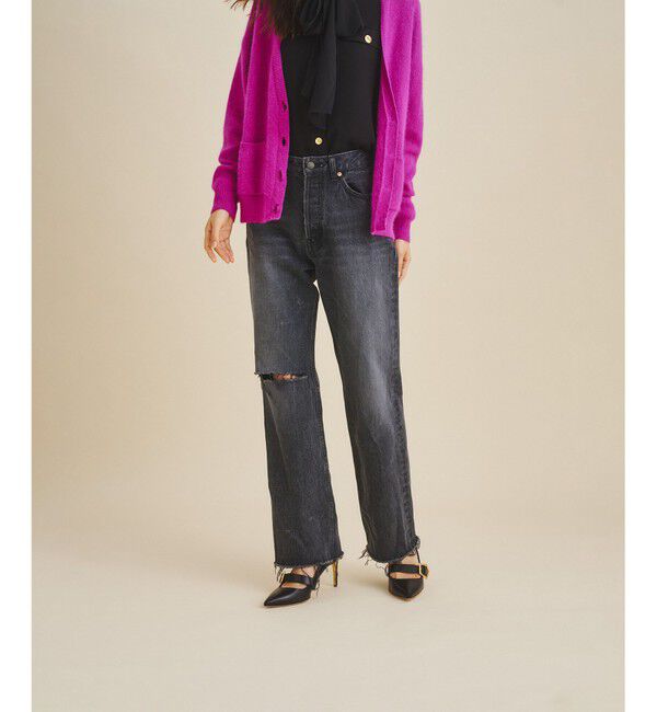 Grace Class「クラッシュデニムパンツ」|デニム|ブラック