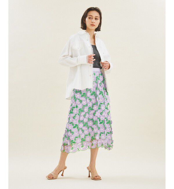  「フラワー3Dフレアスカート」|スカート|