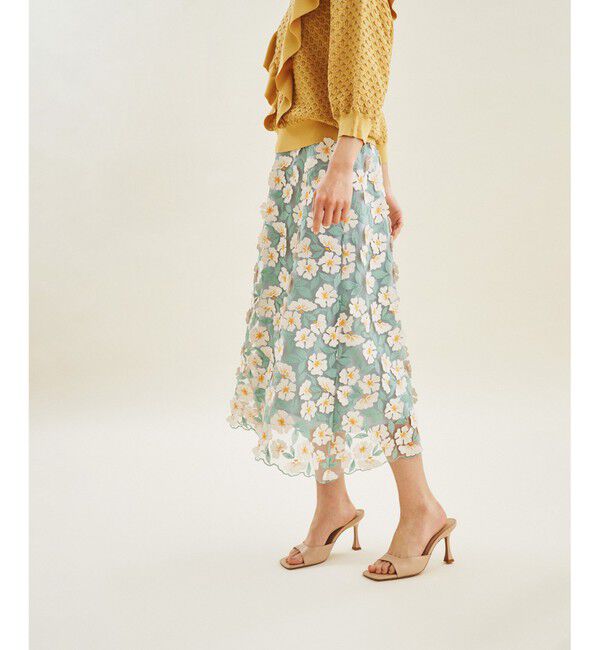  「フラワー3Dフレアスカート」|スカート|