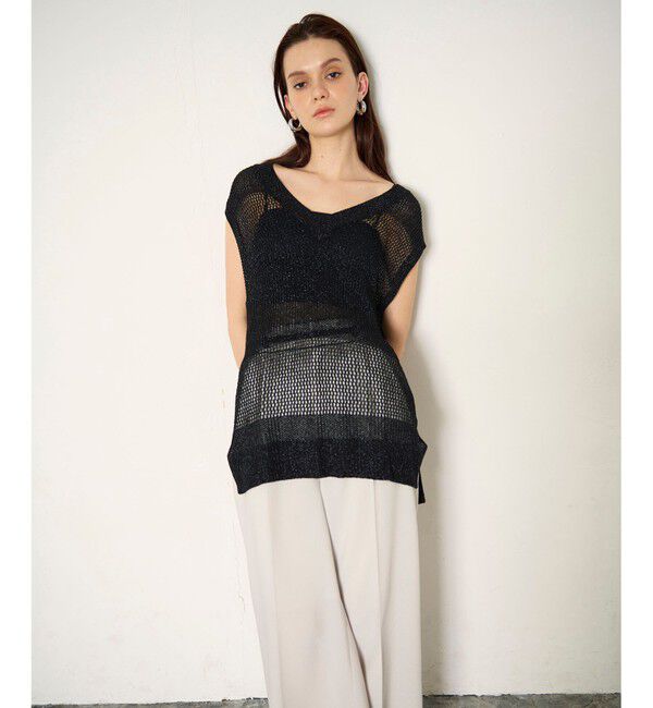 Diagram「ラメメッシュニットトップ」|ニット・セーター|