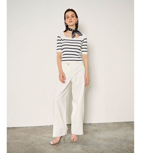 Diagram「ハーフスリーブニットトップ」|ニット・セーター|バイカラー