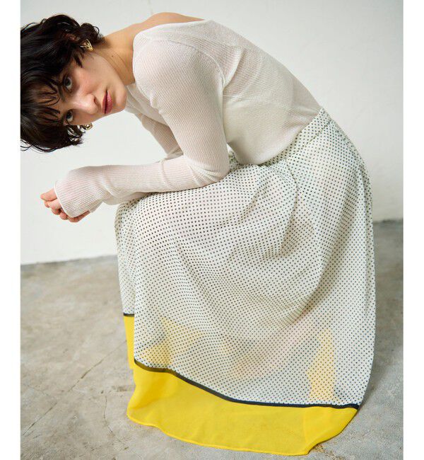 Grace Class「ドットBOXタックスカート」|スカート|ホワイト