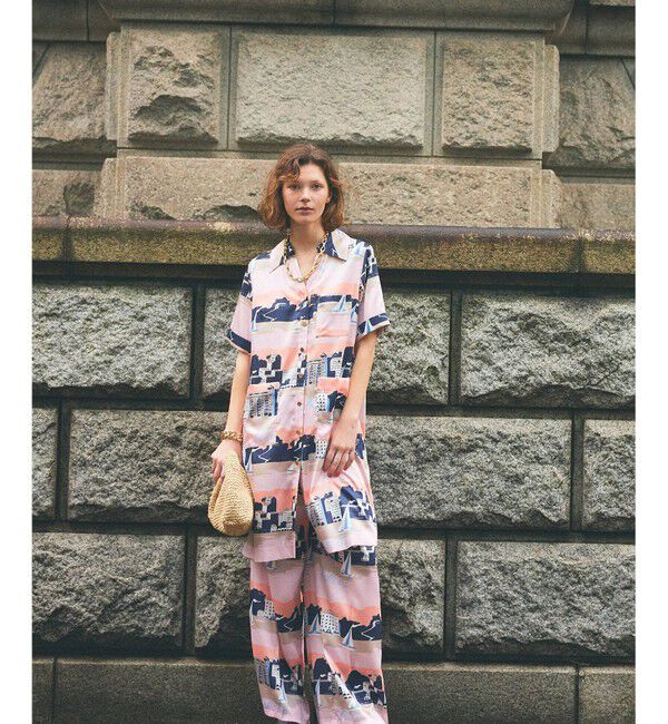 Grace Class「マリンプリントシャツドレス」|ワンピース|