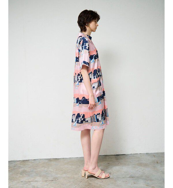 Grace Class「マリンプリントシャツドレス」|ワンピース|