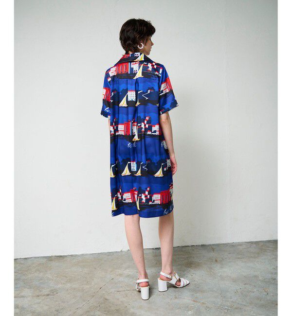Grace Class「マリンプリントシャツドレス」|ワンピース|