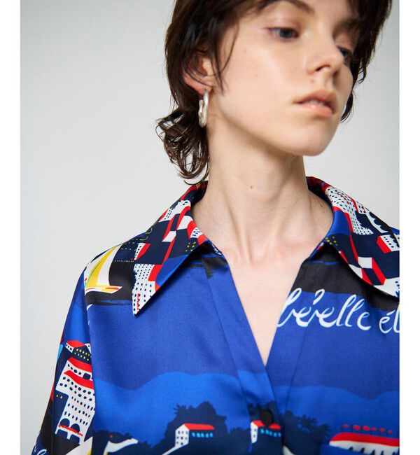 Grace Class「マリンプリントシャツドレス」|ワンピース|