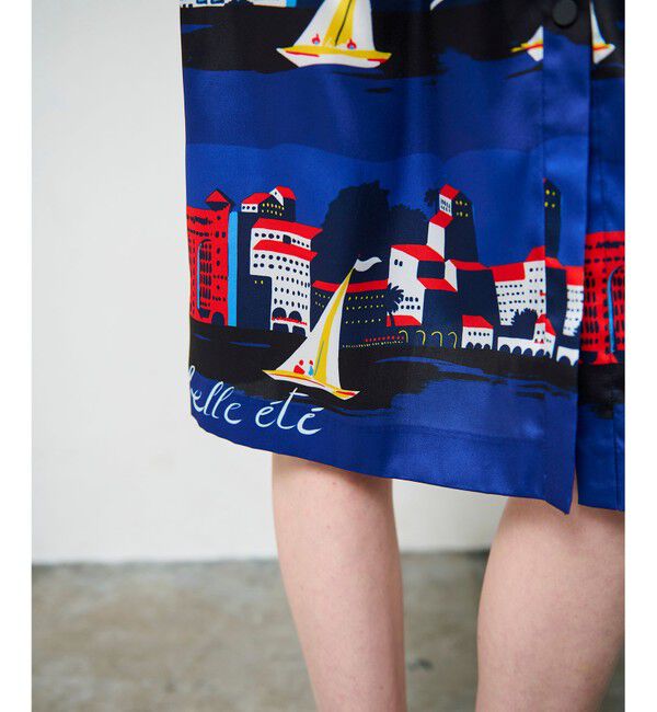 Grace Class「マリンプリントシャツドレス」|ワンピース|