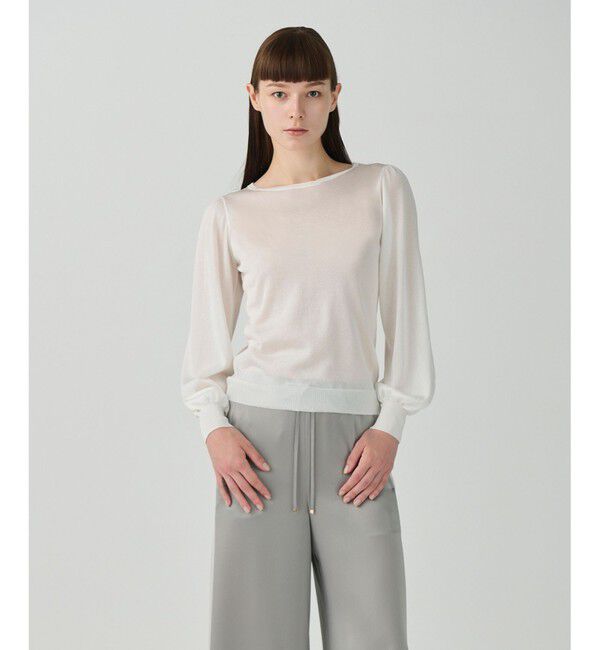 Grace Class「シアーラメニットトップ」|ニット・セーター|ホワイト