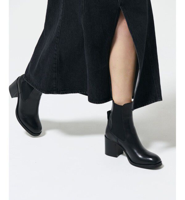 GRACE CONTINENTAL「ANGERO　BERVICATO サイドゴアブーツ」|ショートブーツ|ブラック