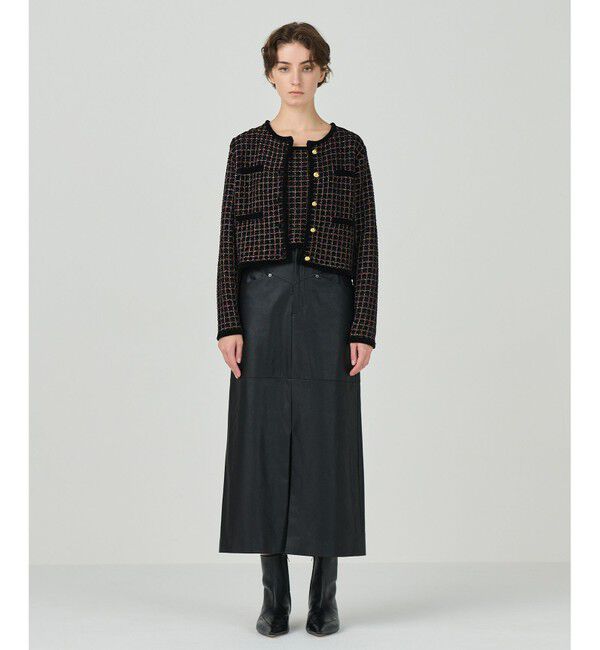 Diagram「ツイードニットカーディガン」|カーディガン|ブラック