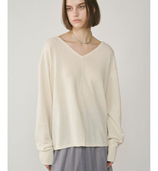 Diagram「ウールVネックニットトップ」|ニット・セーター|ホワイト