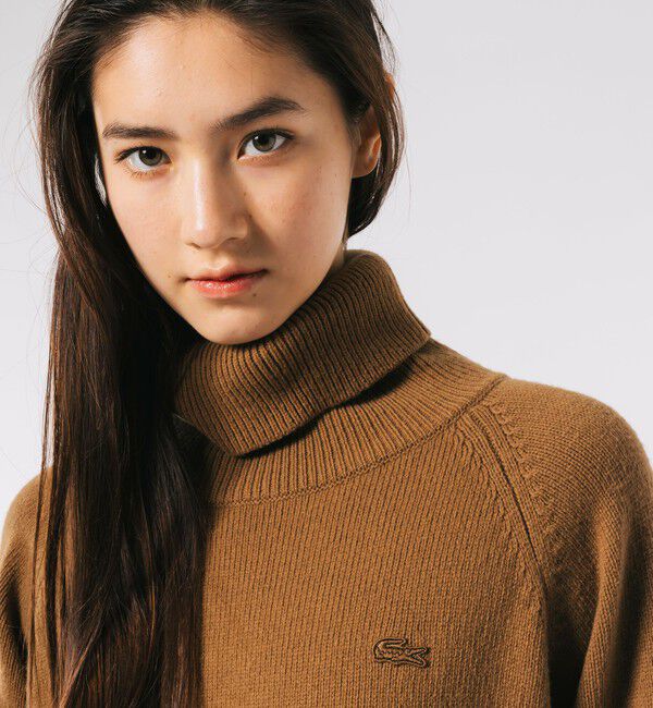 LACOSTE「ミドルゲージタートルネックニットドレス」|ワンピース|