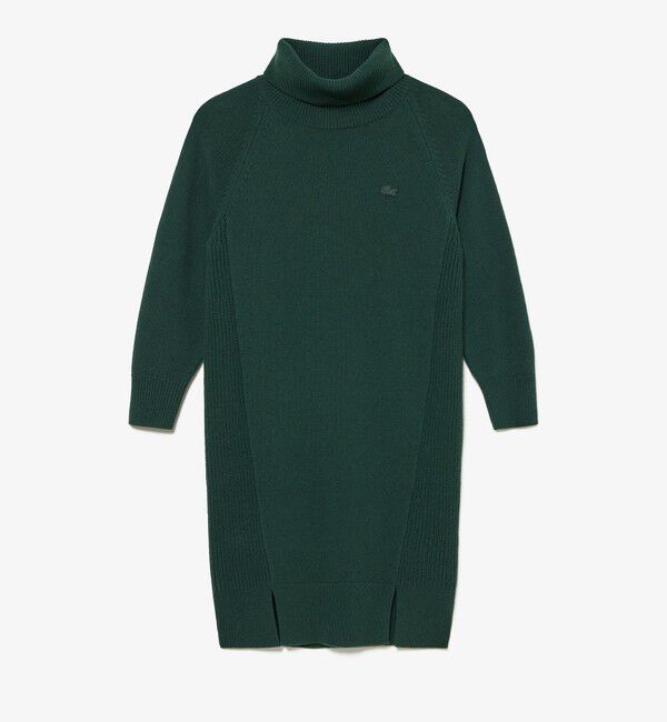 LACOSTE「ミドルゲージタートルネックニットドレス」|ワンピース|