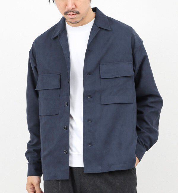 NOLLEY'S goodman「ポリスエード シャツブルゾン 25AW」|ブルゾン・スタジャン|ネイビー